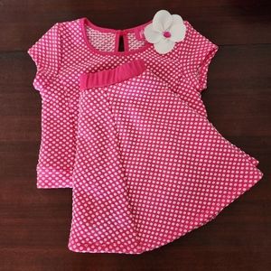 2pc Polka-Dot Skirt & Top Set